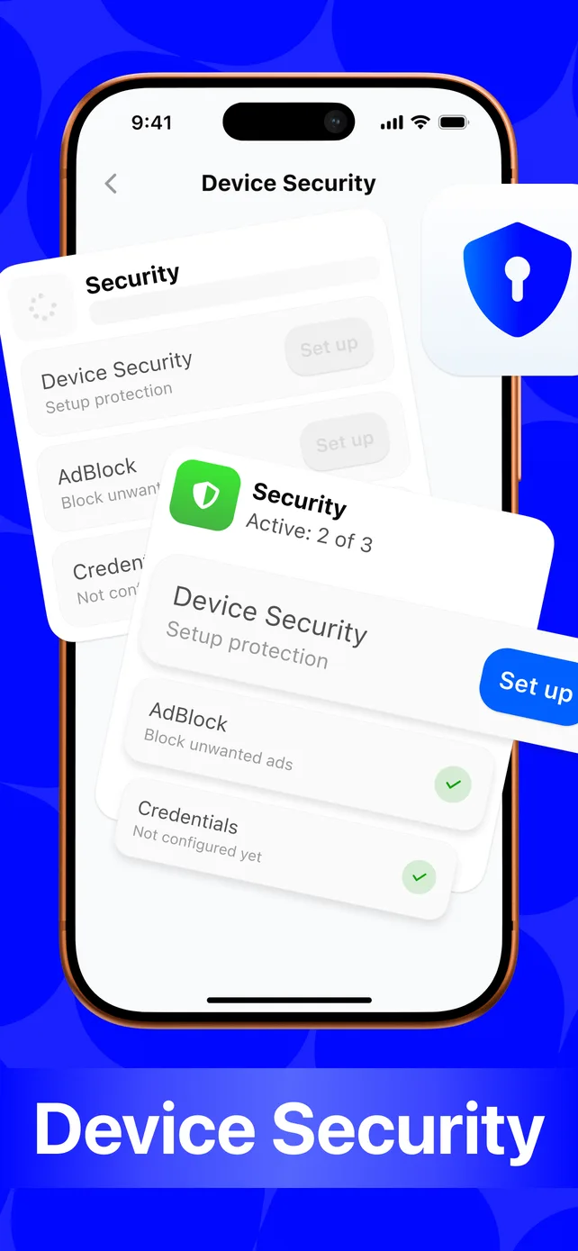 Sweepo Device Security checklist screen